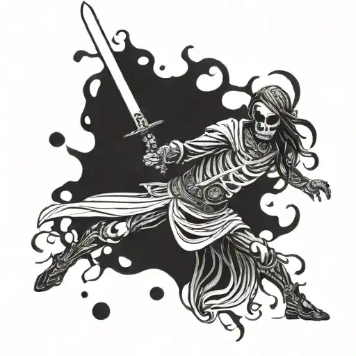Sketon Dancing With A Sword