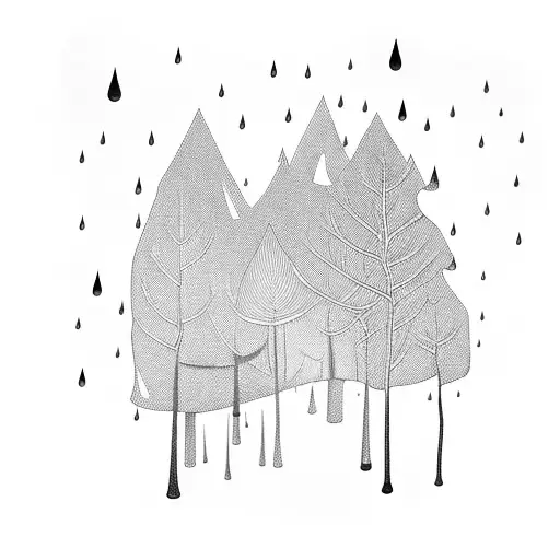 Rain In Dark Forest