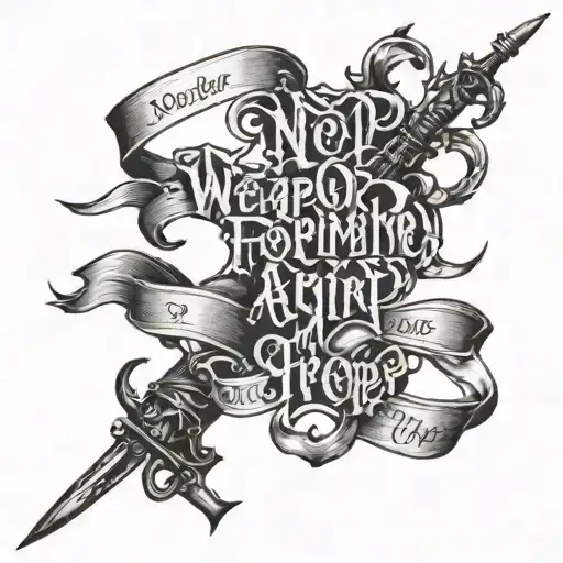 No Weapon Formed Against Me Shall Prosper Written In Script