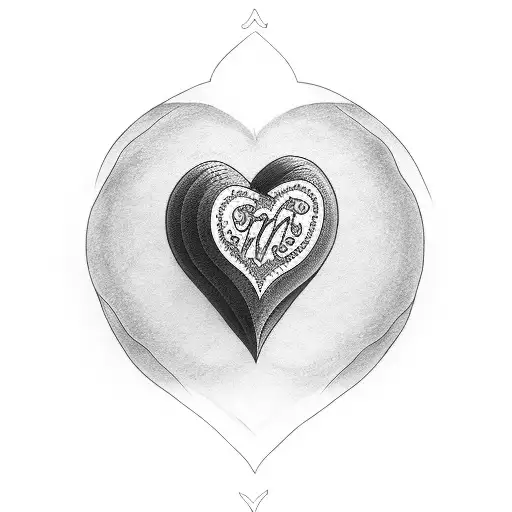 Heart With Mom Written In