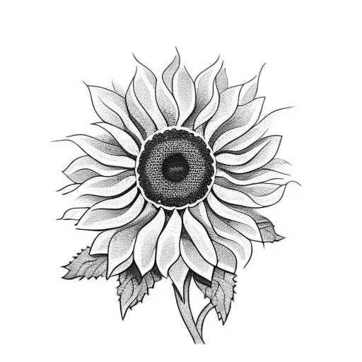 A Huge Sunflower With Small Flowers Around