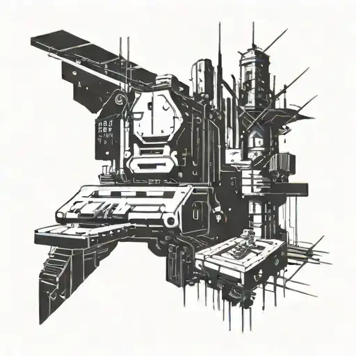 A Futuristic Cyberpunk Cityscape With Elements Of Anime And Video Game Aesthetics