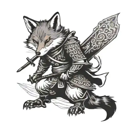 A Fox And A Samurai Warrior