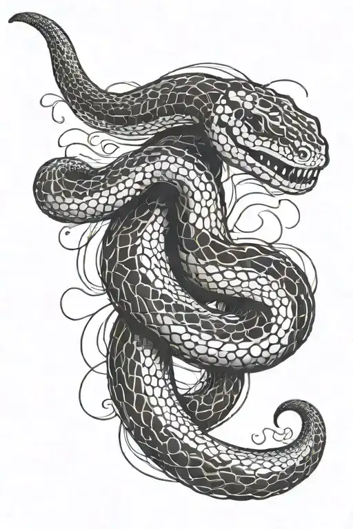 Black Long Snake