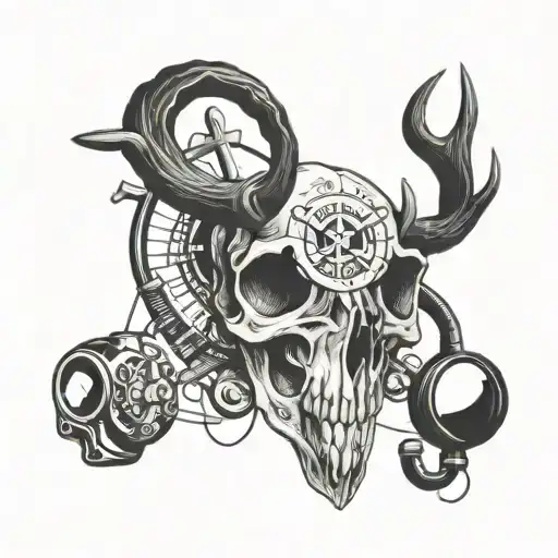Deer Skull Stethoscope Medic Logo Combined