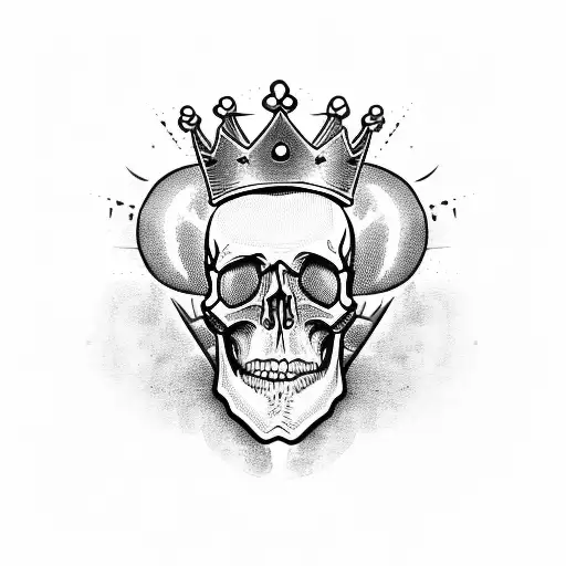 Skull With A Crown And Blood Comming Out Of It
