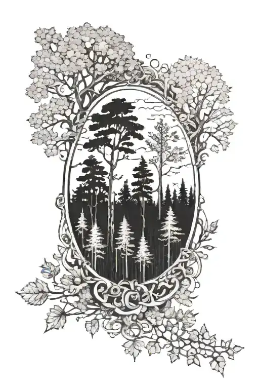 Forest In The Background And