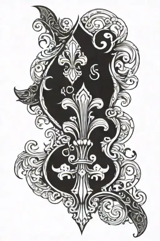 Viking Patterns Around A Fleur De Lis Symbol Incorporated