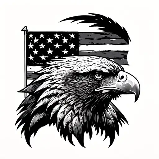 American Flag Eagle Buffalo