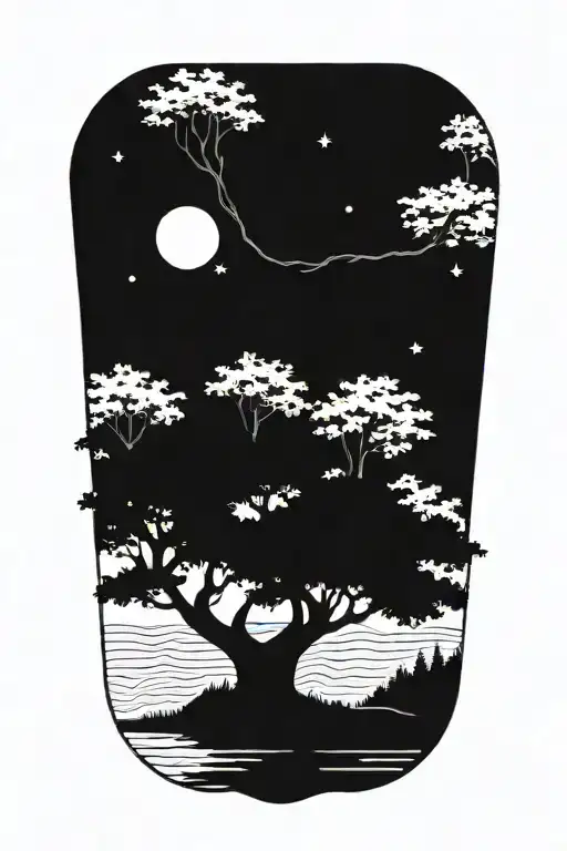 Baobad Tree Silhouette