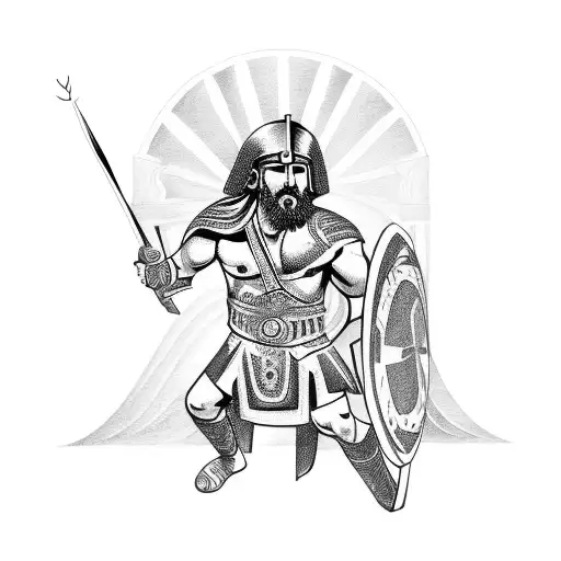 Greek Warrior With Lightning