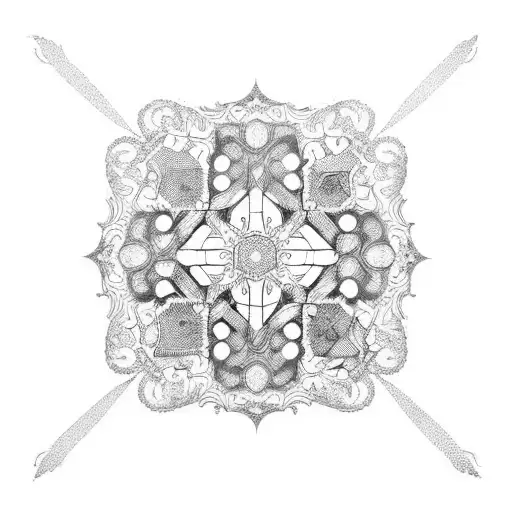 A Blackwork Design Of The Friends Apartment Building With Ornamental Details