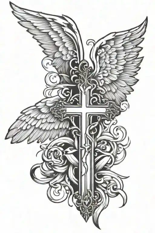 Cross Angel Wings