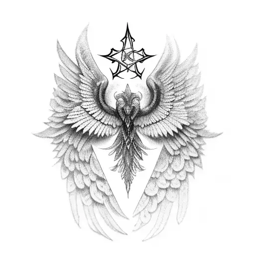 Name With Wings And Roman Numerals