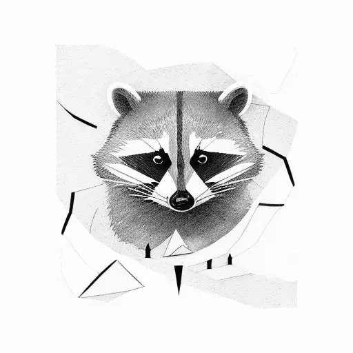 Abstract Raccoon With Rock Climbing Gear