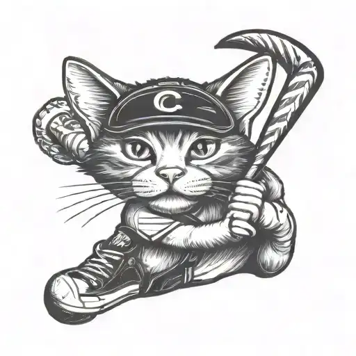 Cat Baseball Player