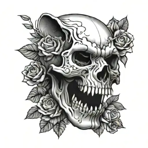 Skull Roses Panther