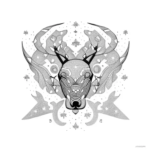 A Tattoo Of An Animal Constellation Formed By Musical Notes