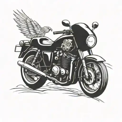 Tiger Drums Motorcycle Parrot Perched