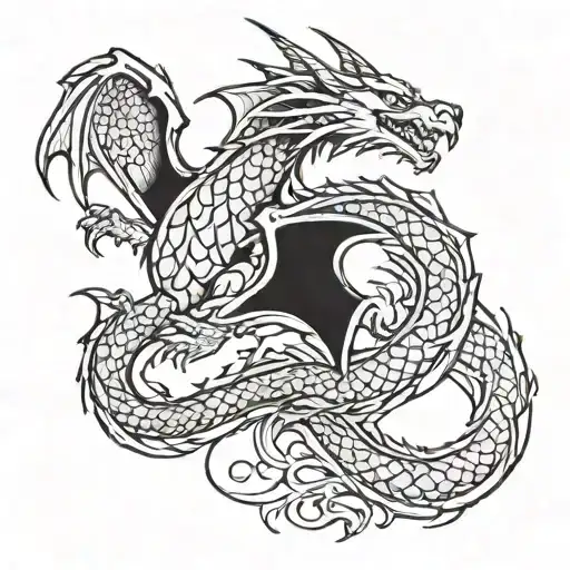Dragon Flying Black
