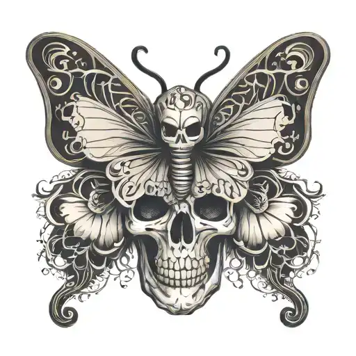 Skull Butter Fly