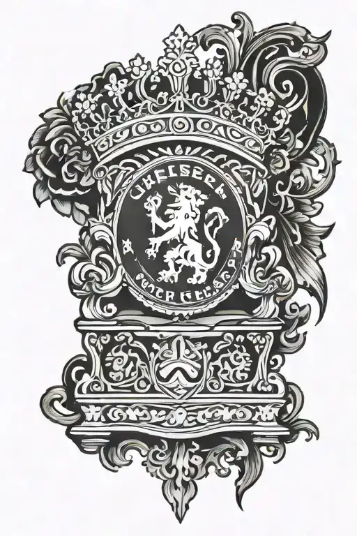 Chelsea Fc Logo Throne Wearing A Crown