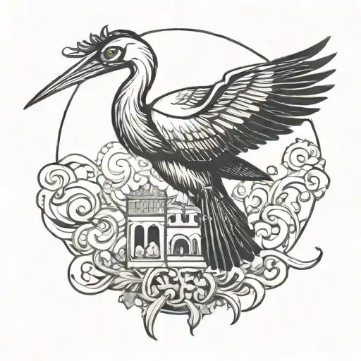 Stork And Symbol Of The Palace Stork