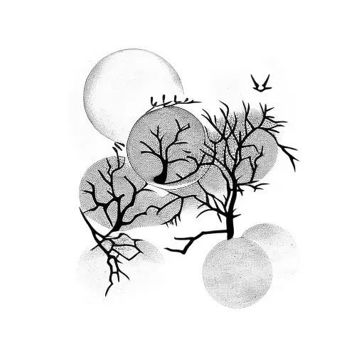 Triple Moon With Branches