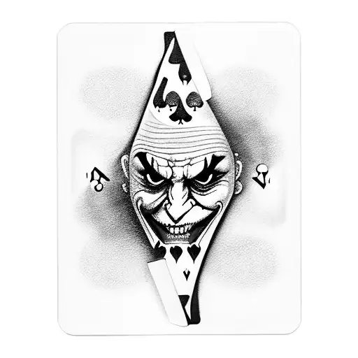 Joker Playing Card Holding Cigarette And Alcohol