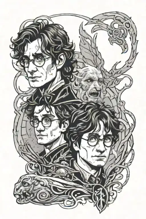 Harry Potter With Sirius Black Grey Portrait
