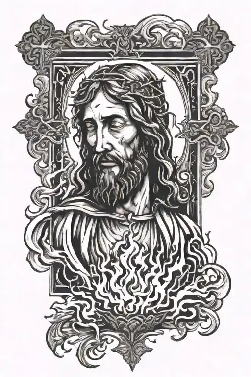 Jesus Burning On Fire