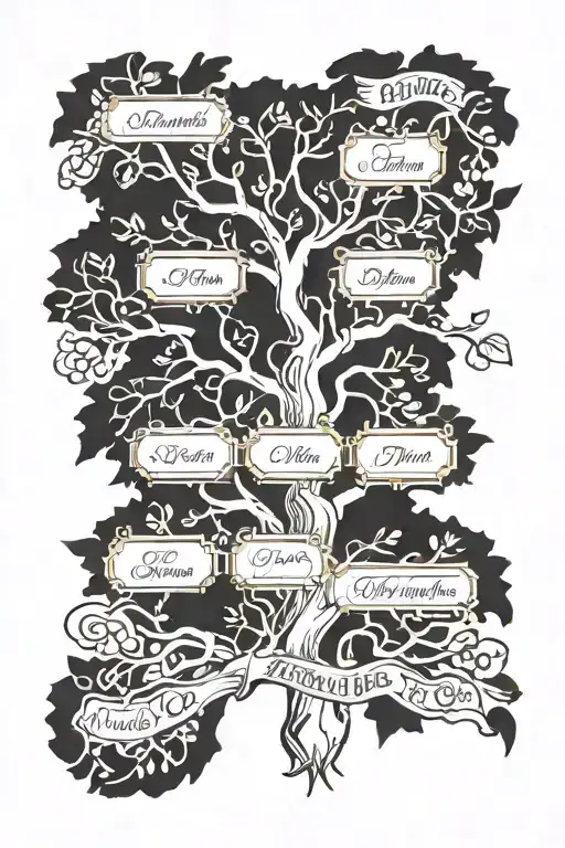 Family Tree With Names Written