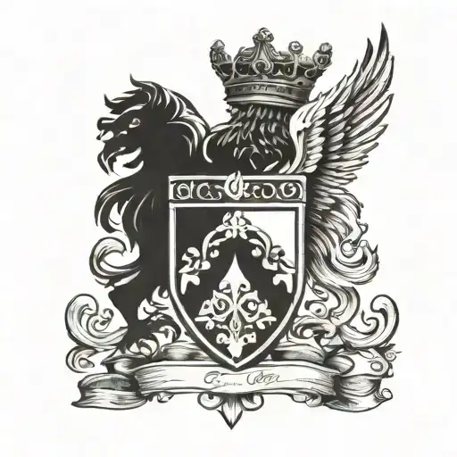 Family Crest Heraldry Crown Wings