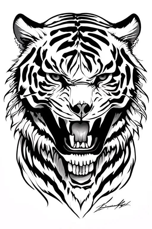 Skull Tiger Face