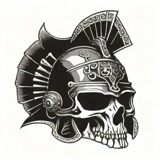 Gladiator Skull Helmet Adorned