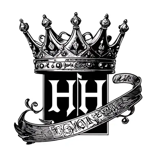 H With A King Crown On Top