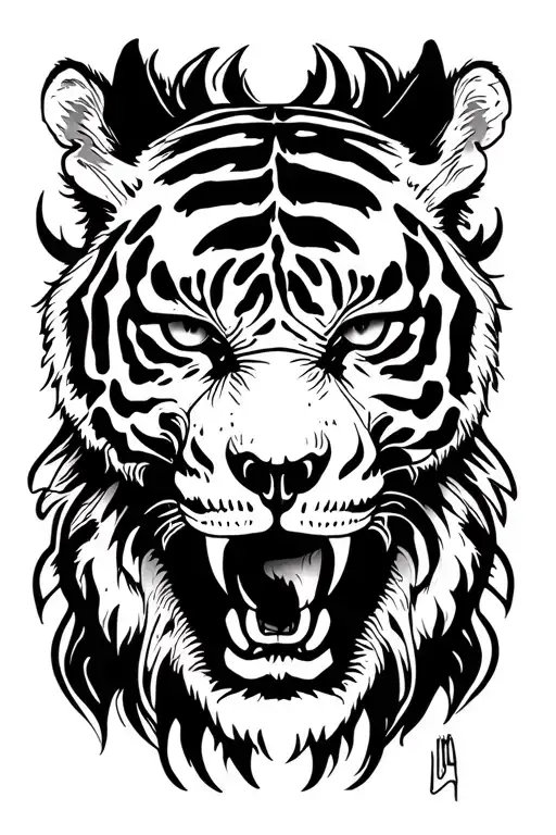 Skull Tiger Face