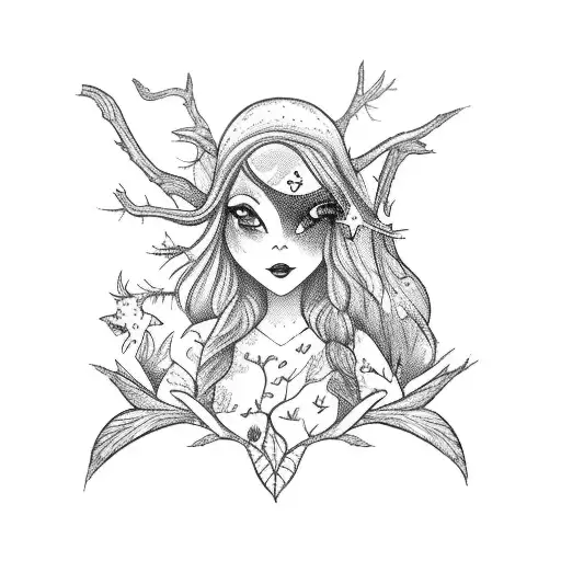 A Magical Forest With Fairies And Witches