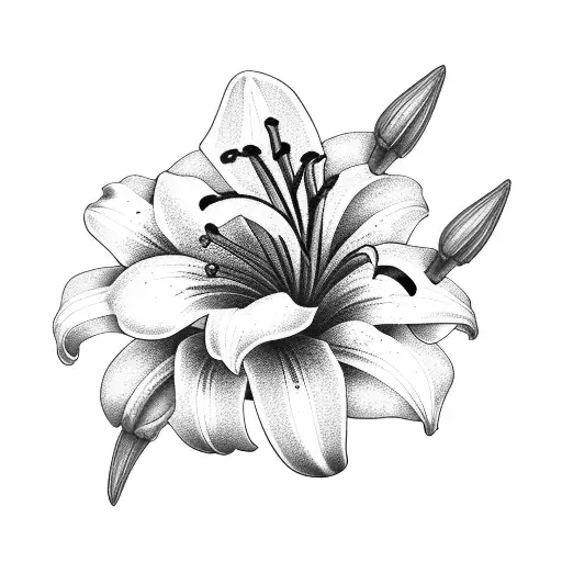 Lily Flower And Raven