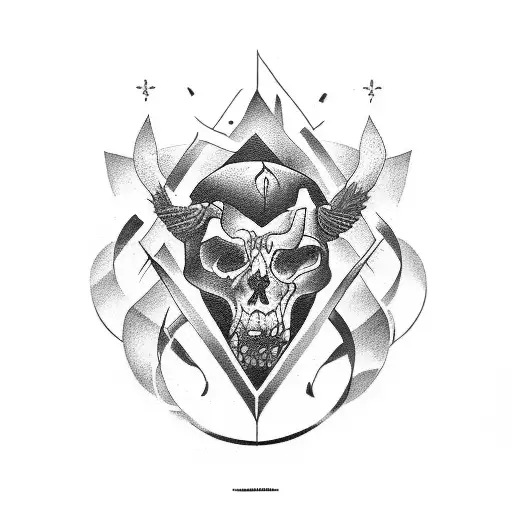 A Tattoo Design Combining Rock And Roll Elements With Nature