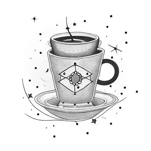 Indie Alternative Coffee Cup With A Constellation Pattern