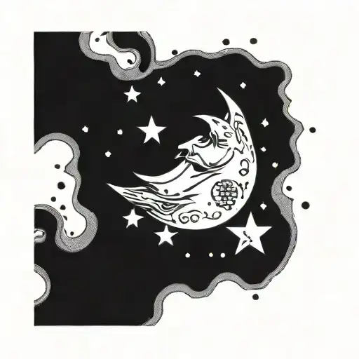 Moon With Stars Around It