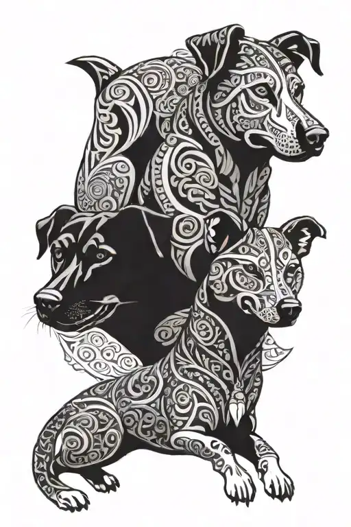 Maori Dogs And Wife