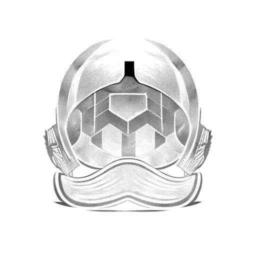 Army Helmet With A Football Design Incorporated Into It