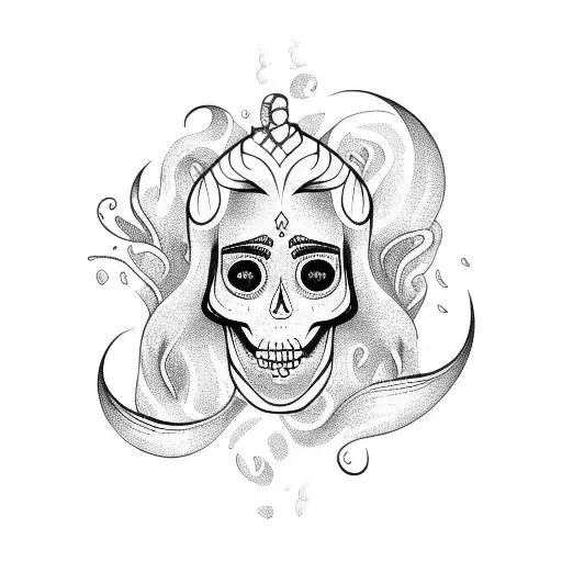 Mermaid With Skull
