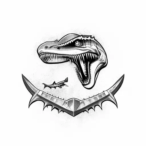 Velociraptor Mounted On Shark With Missile Launcher