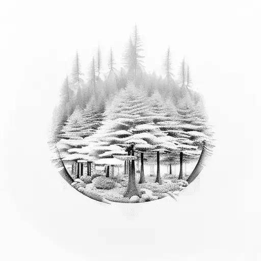 A Mystical Forest With Various Animals And Insects Hidden Among The Trees