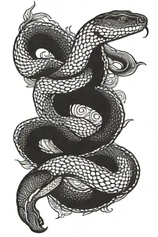 Snake And Moon