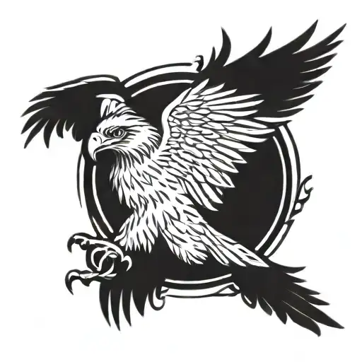 Eagle In Circle Inside