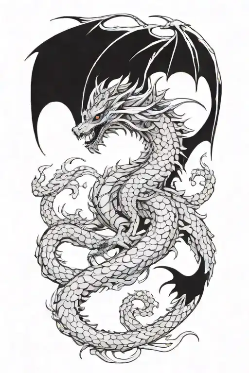 Black Dragon Full Body Shaped Like